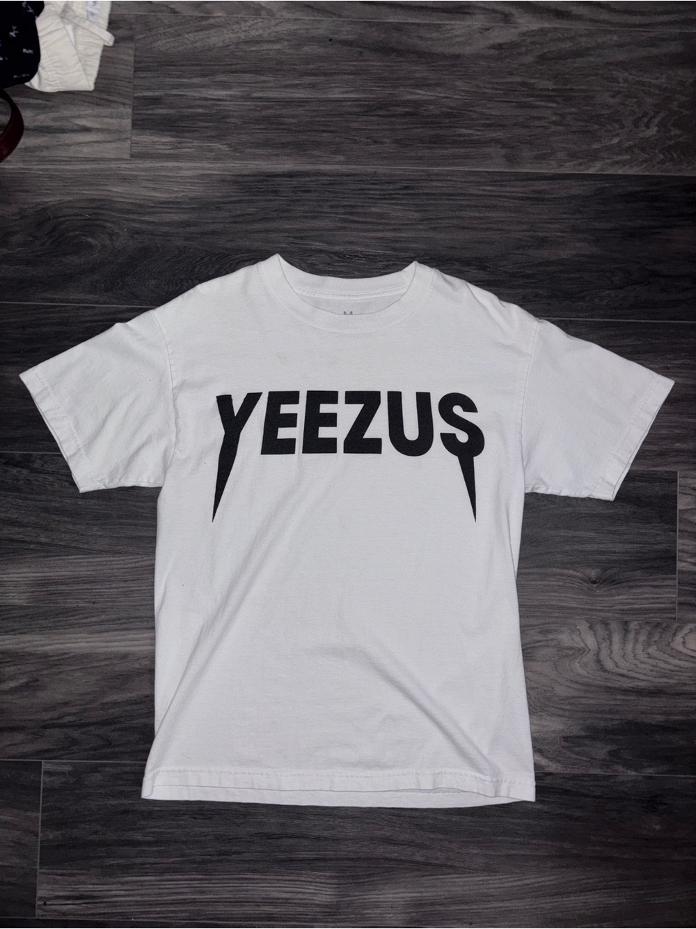 Yeezy White T-Shirt with Black Yeezus Logo